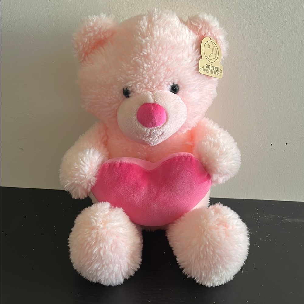 Pink Teddy Bear with Heart Plush